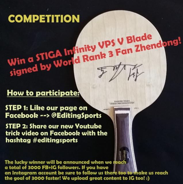 Win a STIGA Infinity VPS V blade signed by FZD! | TableTennisDaily